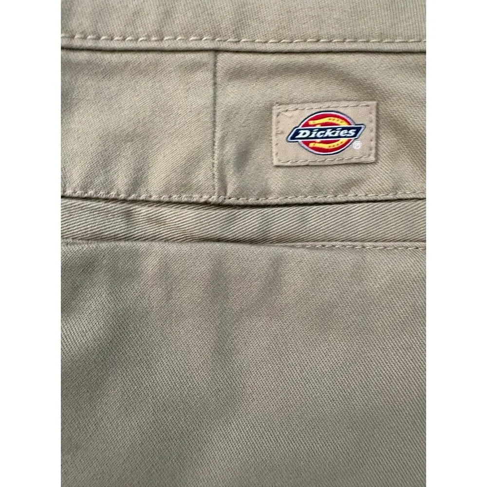 Dickies Women's Wide Leg Twill Pants Khaki Size 27 Regular Workwear High Rise